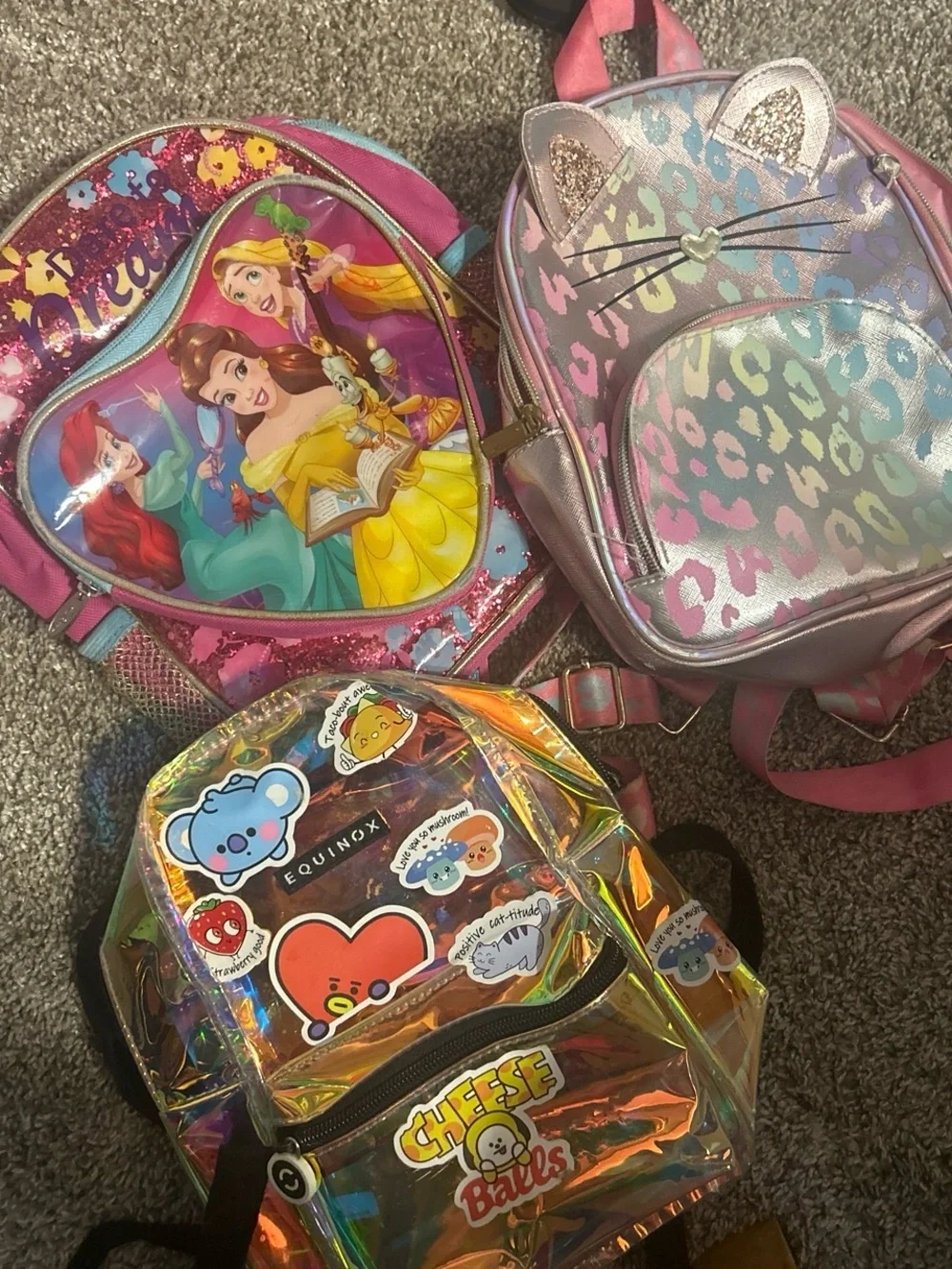 Disney Princess Heart Backpack - Pink with Yellow & Aqua Accents